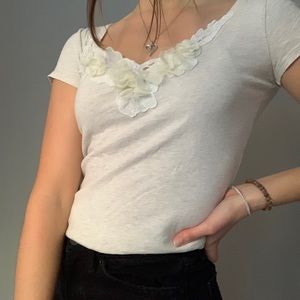 White floral blouse